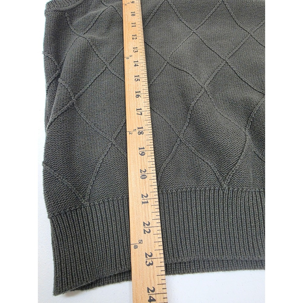 St Johns Bay Mens Medium Gray Cotton Diamond Knit V-Neck Sweater Vest - Picture 8 of 8